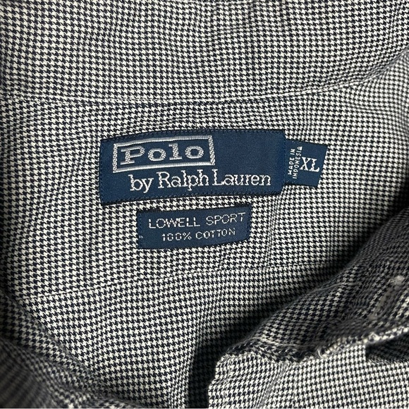 Polo Ralph Lauren Lowell Sport Black & White Cotton Gingham Button Down Sz XL - Picture 8 of 8